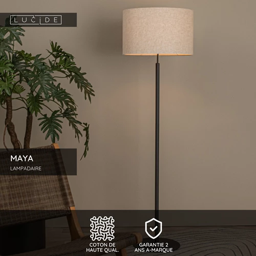 Lucide MAYA - Lampadaire - Ø 45 cm - 1xE27 - Crème - USP